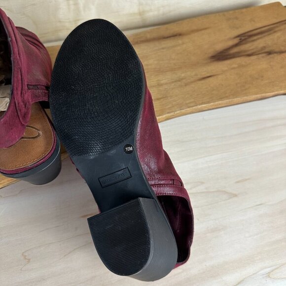 Madeline Red Heeled‎ Ruched Peep-Toe Bootie Sandals Open 10 Marvelous - Picture 4 of 8